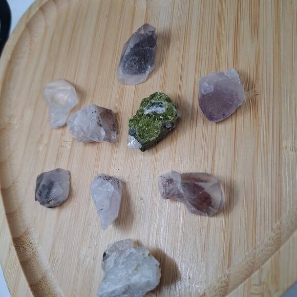 42G Natural Green Tourmaline Specimen and Quartz Rough Crystal Gem Lot - Picture 3 of 4